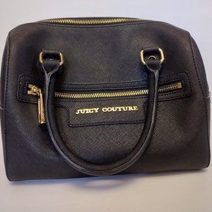 Juicy Couture  Hand Bag Purse Black Vegan y2k Blue Lining